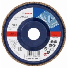 Шлифкруг лепестковый BOSCH круг Standard or Metal, прямое исполнение, пластмассовая прокладка, Ø125 K120