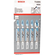 Пилка лобзиковая BOSCH ЛОБЗИКОВЫЕ ПИЛКИ 118 А, HSS 5 шт.