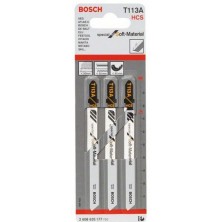 Пилка лобзиковая BOSCH T 113 А, HCS / For Soft Material / уп. 3 шт.