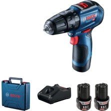 Дрель-шуруповерт ударный аккумуляторный BOSCH GSB 12V-30 (2*2.0 Ah, case) (MY)