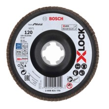Оснастка X-LOCK BOSCH Лепестковый шлифкруг X571 Best for Metal 125мм G120 угл. пластик