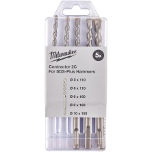 Сверло SDS-Plus Milwaukee Набор буров Бур SDS+ CONTRACTOR (5/6х110, 6/8/10х160) (5 шт.)