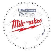 Пильный диск Milwaukee для циркулярной пилы по алюминию165x20x2,2x52 трапециевидный зуб/плоский зуб отрицат. угол