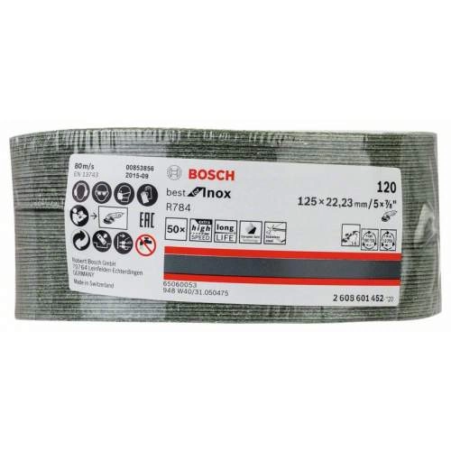 Шлифкруг 125 мм BOSCH Фибровый диск Best for INOX зерно керамический корунд мм K120