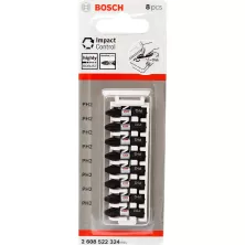 Бита BOSCH Ударные биты Impact Control 25мм, 8штxPH2