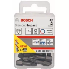 Бита BOSCH Ударная , PZ2, 25mm 10 шт