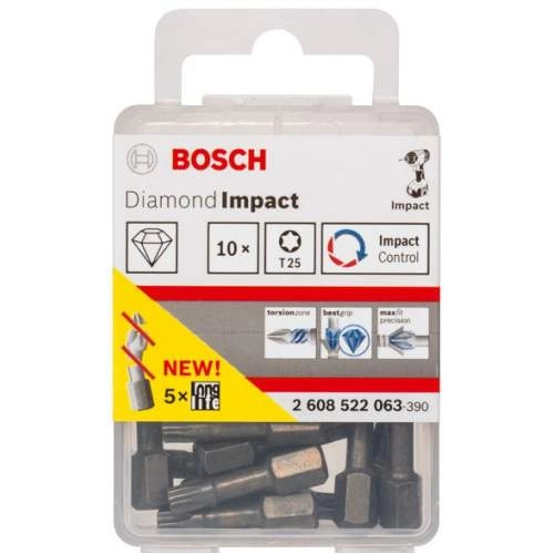 Бита BOSCH Ударная , T25, 25mm 10 шт