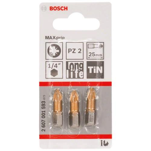 Бита BOSCH PZ2 25 mm 3 шт. TIN