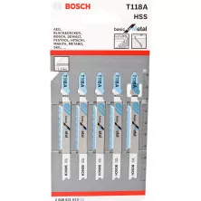 Пилка лобзиковая BOSCH ЛОБЗИКОВЫЕ ПИЛКИT 118 А, HSS 5 шт.