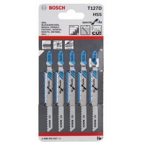 Пилка лобзиковая BOSCH ЛОБЗИКОВЫЕ ПИЛКИ T 127 D, HSS 5шт.