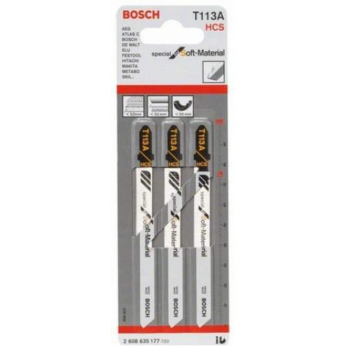 Пилка лобзиковая BOSCH T 113 А, HCS 3 шт.