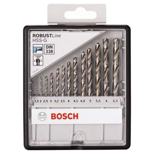 Сверло по металлу BOSCH HSS-G. ЗАТОЧКА 135. ROBUST LINE 13 шт.