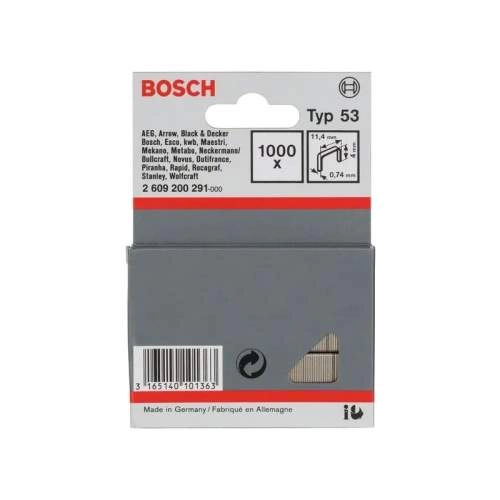 Скобы и штифты BOSCH 4ММ Т53 ДЛЯ HT8/14. HMT 53 1000 шт.