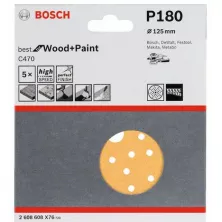 Шлифкруг 125 мм BOSCH 5 шлифлистов Best for Wood+Paint Multihole Ø K180