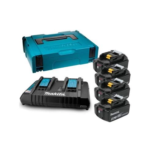 Аккумуляторы и зарядные устройства MAKITA BL 1850 B (4*5.0 Ah, DC 18 RD, MAKPAC-2)