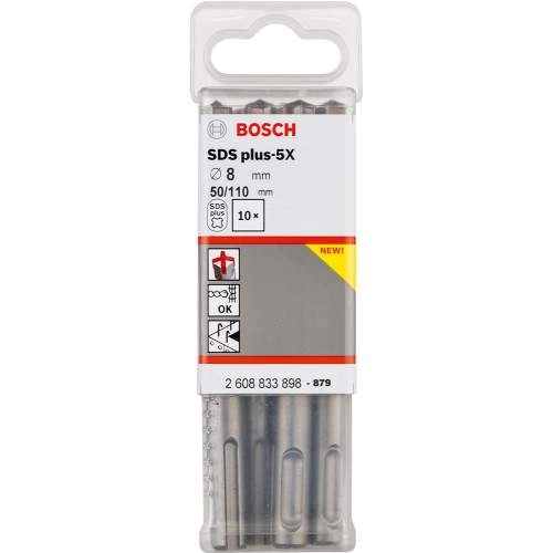 Сверло SDS-Plus BOSCH SDS Plus-5X, 8x50x110 -бур по бетону (set10 -цена указана за штуку)