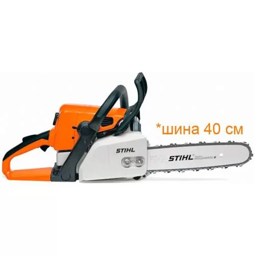 Пила цепная бензиновая STIHL MS210 (шина и цепь 40см, защитный кожух)