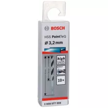 Сверло по металлу BOSCH 3.2x36x65 mm / HSS PointTeQ / 10 шт