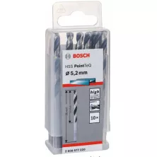 Сверло по металлу BOSCH HSS PointTeQ 5.2х86 мм набор 10 свёрл