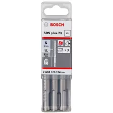 Сверло SDS-Plus BOSCH SDS Plus-7X, 6x50x115мм -бур по арм. бетону (10 шт)