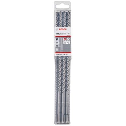 Сверло SDS-Plus BOSCH SDS Plus-7X, 10x200x265мм -бур по арм. бетону (10 шт)