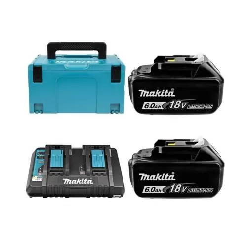 Аккумуляторы и зарядные устройства MAKITA BL 1860 B (2*6.0 Ah, DC 18 RD, MAKPAC-3)