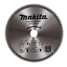 Пильный диск MAKITA универсальный для алюминия/дерева/пластика, 260x30x100T