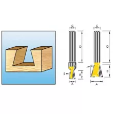 Фреза MAKITA ласточкин хвост 14,28х12,7х8х32х2Т