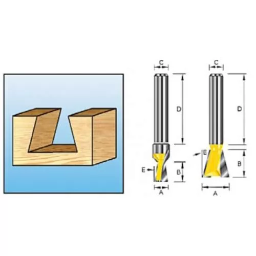 Фреза MAKITA ласточкин хвост 19х22,2х12х38х2Т