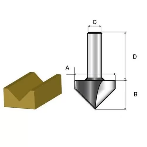 Фреза MAKITA пазовая V-образная 12,7х12,7х12х38х2Т