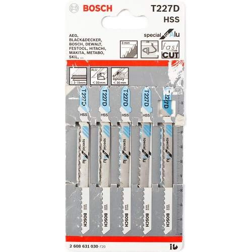 Пилка лобзиковая BOSCH 5 ЛОБЗИКОВЫХ ПИЛОК T 227 D, HSS