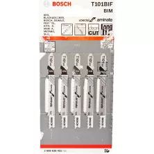 Пилка лобзиковая BOSCH 5 ЛОБЗИКОВЫХ ПИЛОК T 101 ВIF, BIM