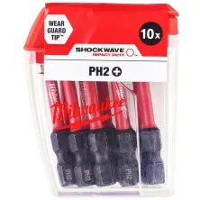Бита Milwaukee Насадка SHOCKWAVE™ PH2 50 мм (10 шт.)