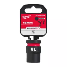 Головка торцевая Milwaukee SHOCKWAVE™ 1/2", 15 мм, удлиненная (замена для 4932471737)