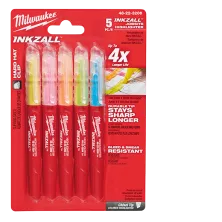 Milwaukee Маркер INKZALL текстовыделитель Цветные 5шт