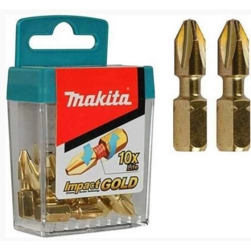 Набор бит MAKITA 10 шт Impact Gold PZ2, 25 мм, C-form