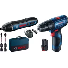 Дрель-шуруповерт ударный аккумуляторный BOSCH GSB 120-LI + GO 2 (2*2.0 Ah, Bag)