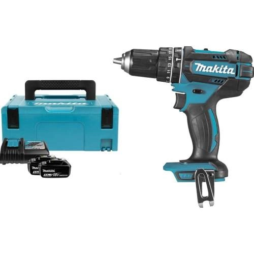 Дрель-шуруповерт ударный аккумуляторный MAKITA DHP 482 RTJ (case)