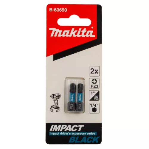 Бита MAKITA Impact Black PZ3, 25 мм, C-form, 2 шт.