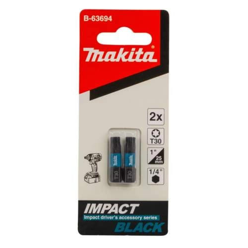 Бита MAKITA Impact Black T30, 25 мм, C-form, 2 шт.