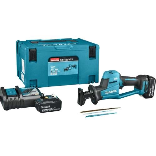 Сабельная пила MAKITA DJR189RTJ аккумуляторная (18V/2*5,0 Ah/BL Кейс), MAKITA, Китай. Артикул DJR189RTJ