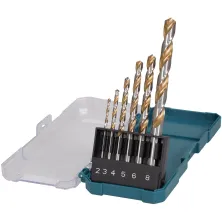 Набор сверл по металлу MAKITA 4.0-8.0 mm / HSS-TiN / 5 шт в е