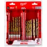 Сверло по металлу Milwaukee набор RedHEX HSS-G TiN 2-10мм 19шт