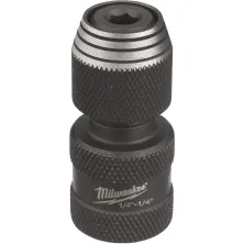 Milwaukee Переходник Milwaukee Shockwave с 1/4" квадратный хвостовик на 1/4" HEX (4932493425) (подходит для насадок меньше 50мм, черный)