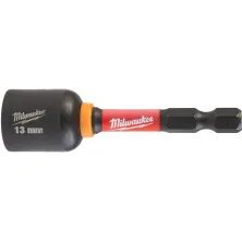 Milwaukee Насадка магнитная торцевая Milwaukee Shockwave 1/4" Hex-13ммx65мм (4932492443) (магнитный наконечник, подходит для применений с высоким крутящим момен