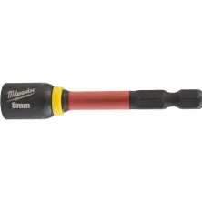 Milwaukee Насадка магнитная торцевая Milwaukee Shockwave 1/4" Hex-8ммx65мм (4932492439) (магнитный наконечник, подходит для применений с высоким крутящим момент