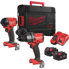 Набор инструмента Milwaukee инструментов Milwaukee M18 FPP2A3-502X (4933480873) (включает в себя: дрель-шуруповерт M18 FPD3-0X, винтоверт M18 FID3-0X, напряжение аккумулято