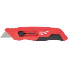 Milwaukee Нож выдвижной Milwaukee 4932492378 (цельнометаллический корпус с резиновым покрытием, встроенное хранилище для 5 лезвий, смена лезвий без инструментов