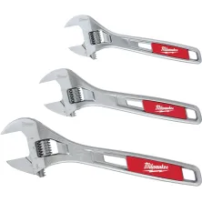 Milwaukee Набор разводных ключей Milwaukee 4932493414 150/200/250мм 3шт (эргономичная закругленная ручка, тонкая конструкция головки, лазерная маркировка в дюйм