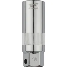 Milwaukee Головка торцевая свечная Milwaukee 4932480675 3/8"-16мм (5/8") (длина: 68мм, резиновый фиксатор, штампованные размеры, отверстие для штифта)